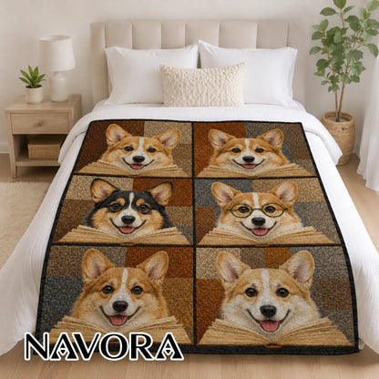 Corgi Quilt Blanket – Cozy Reading Corgi