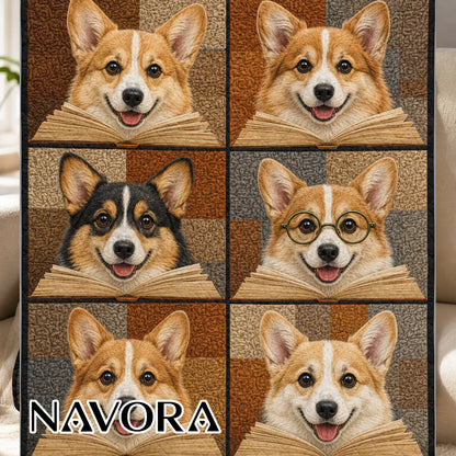 Corgi Quilt Blanket – Cozy Reading Corgi