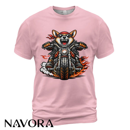 Corgi T-Shirt Biker Edition – Fierce Motorcycle Dog Graphic Tee for Riders & Corgi Lovers Navora Official