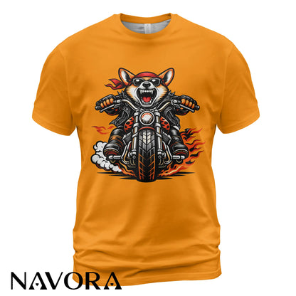 Corgi T-Shirt Biker Edition – Fierce Motorcycle Dog Graphic Tee for Riders & Corgi Lovers Navora Official