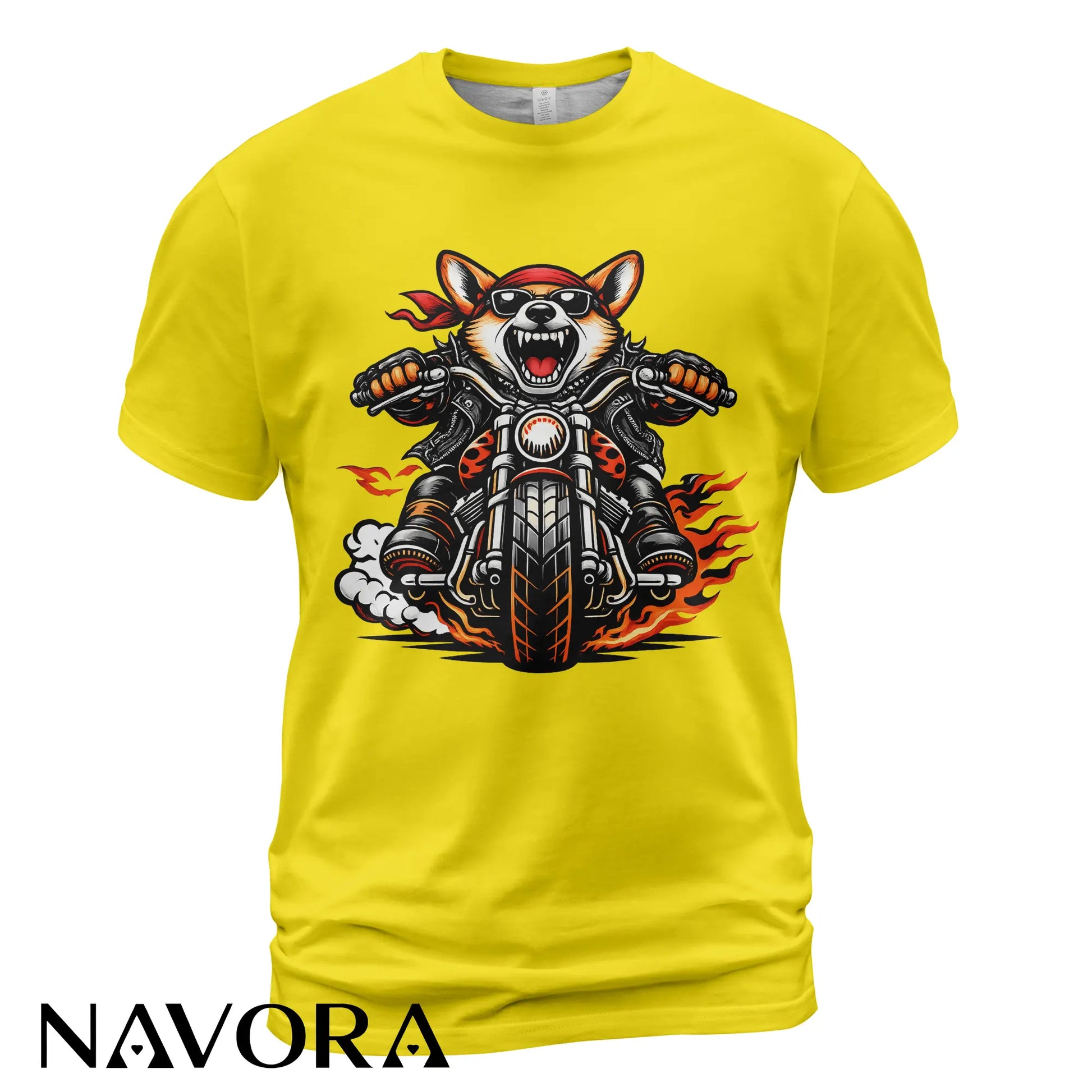Corgi T-Shirt Biker Edition – Fierce Motorcycle Dog Graphic Tee for Riders & Corgi Lovers Navora Official