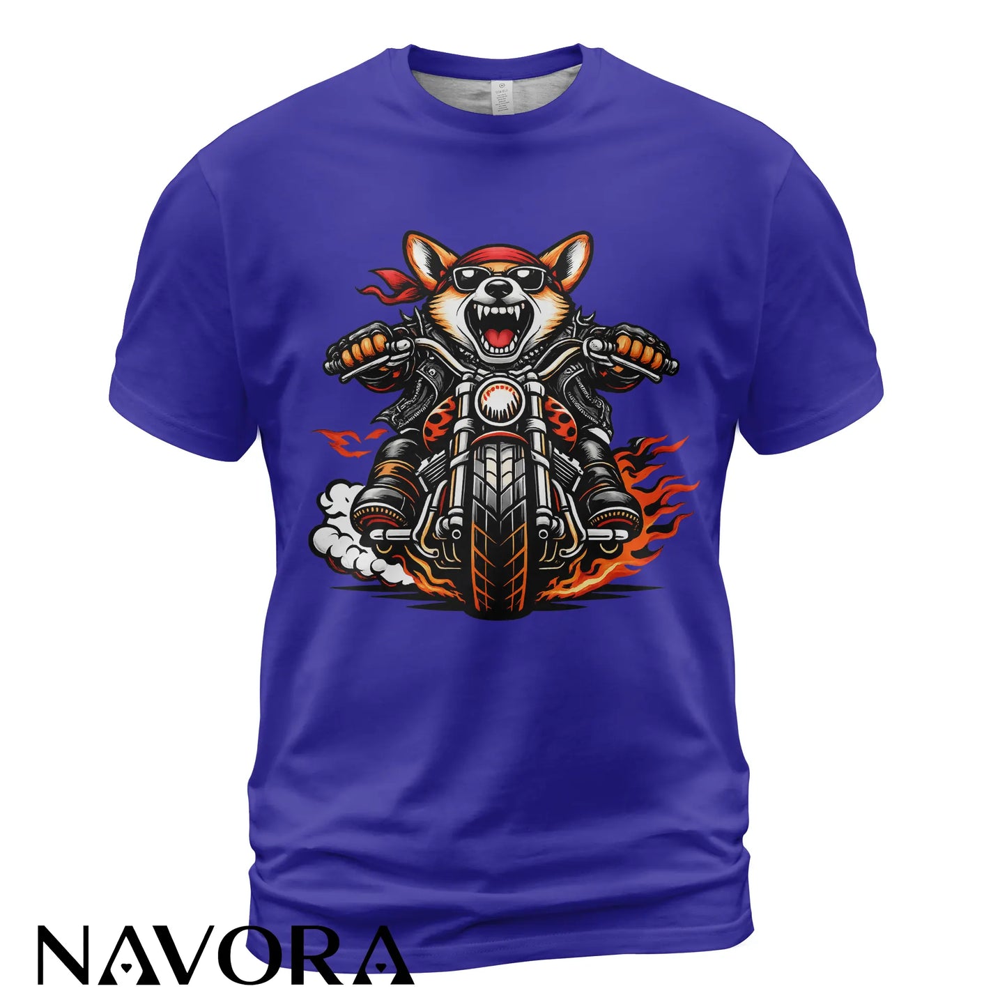 Corgi T-Shirt Biker Edition – Fierce Motorcycle Dog Graphic Tee for Riders & Corgi Lovers Navora Official