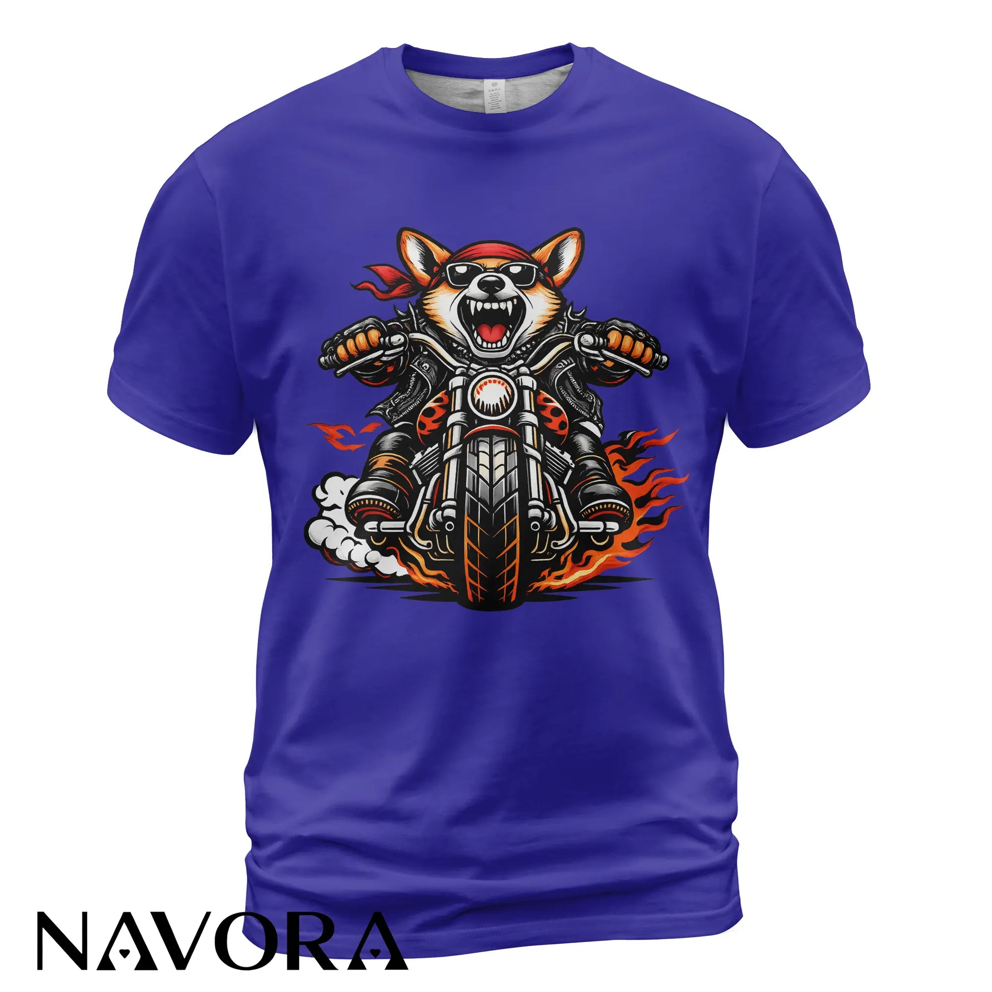 Corgi T-Shirt Biker Edition – Fierce Motorcycle Dog Graphic Tee for Riders & Corgi Lovers Navora Official