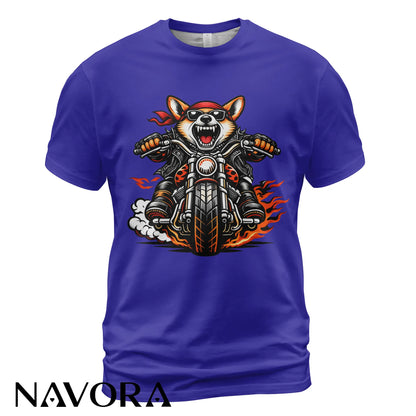 Corgi T-Shirt Biker Edition – Fierce Motorcycle Dog Graphic Tee for Riders & Corgi Lovers Navora Official