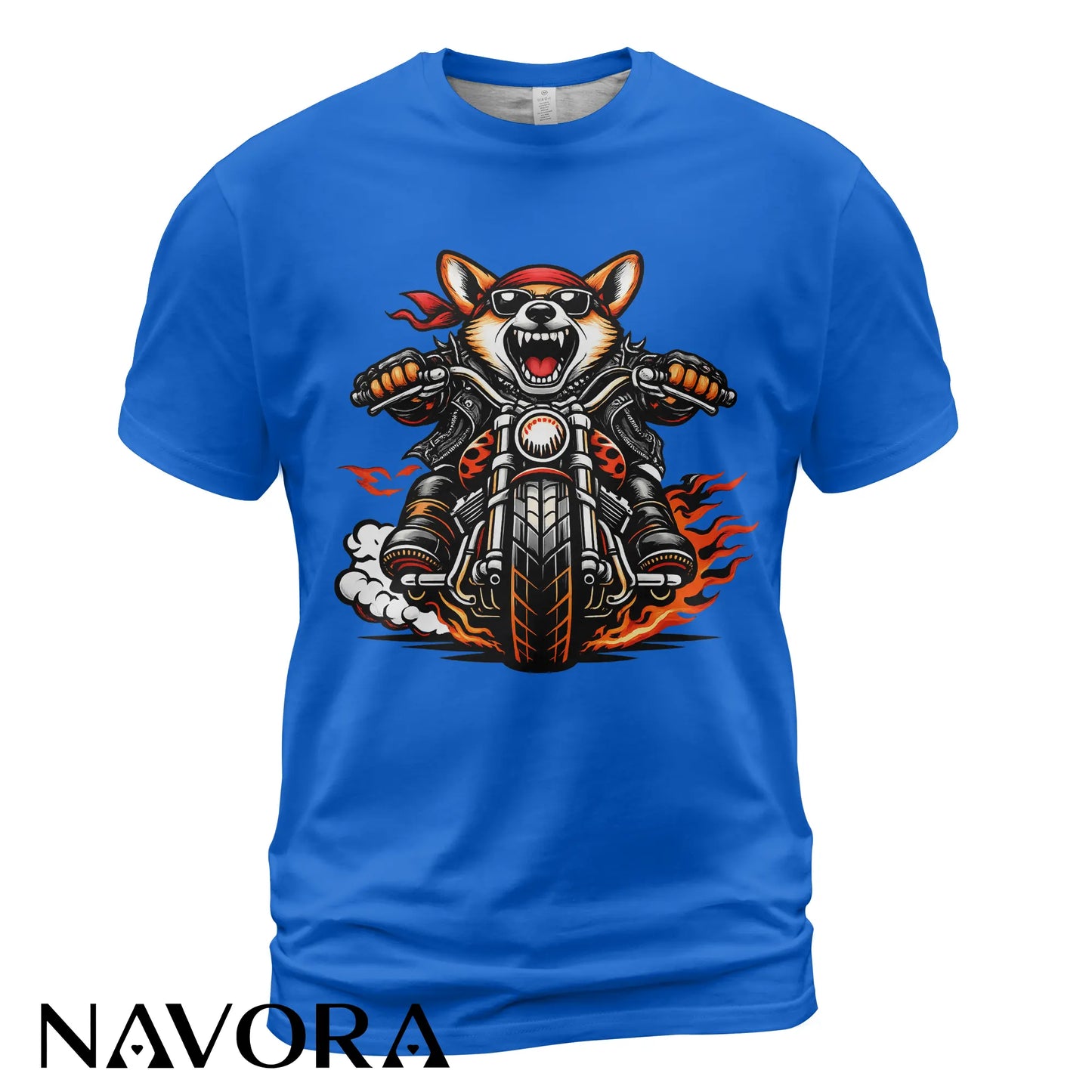 Corgi T-Shirt Biker Edition – Fierce Motorcycle Dog Graphic Tee for Riders & Corgi Lovers Navora Official