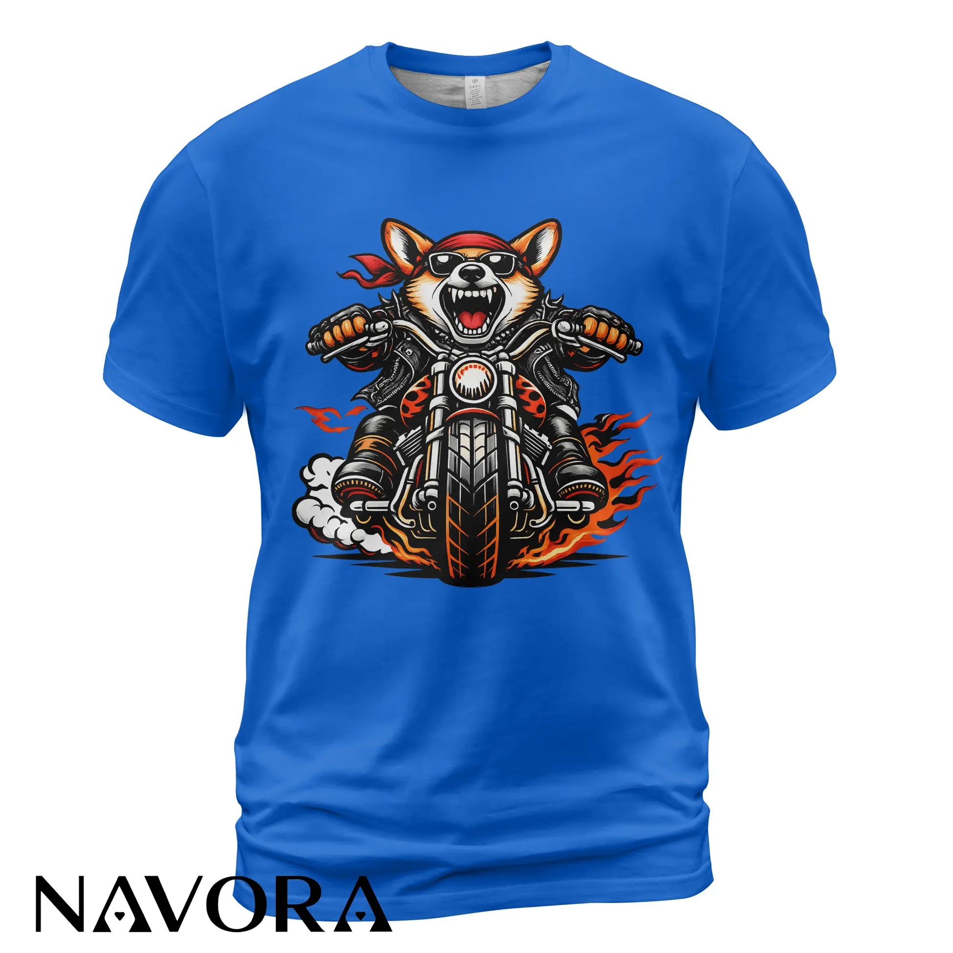 Corgi T-Shirt Biker Edition – Fierce Motorcycle Dog Graphic Tee for Riders & Corgi Lovers Navora Official