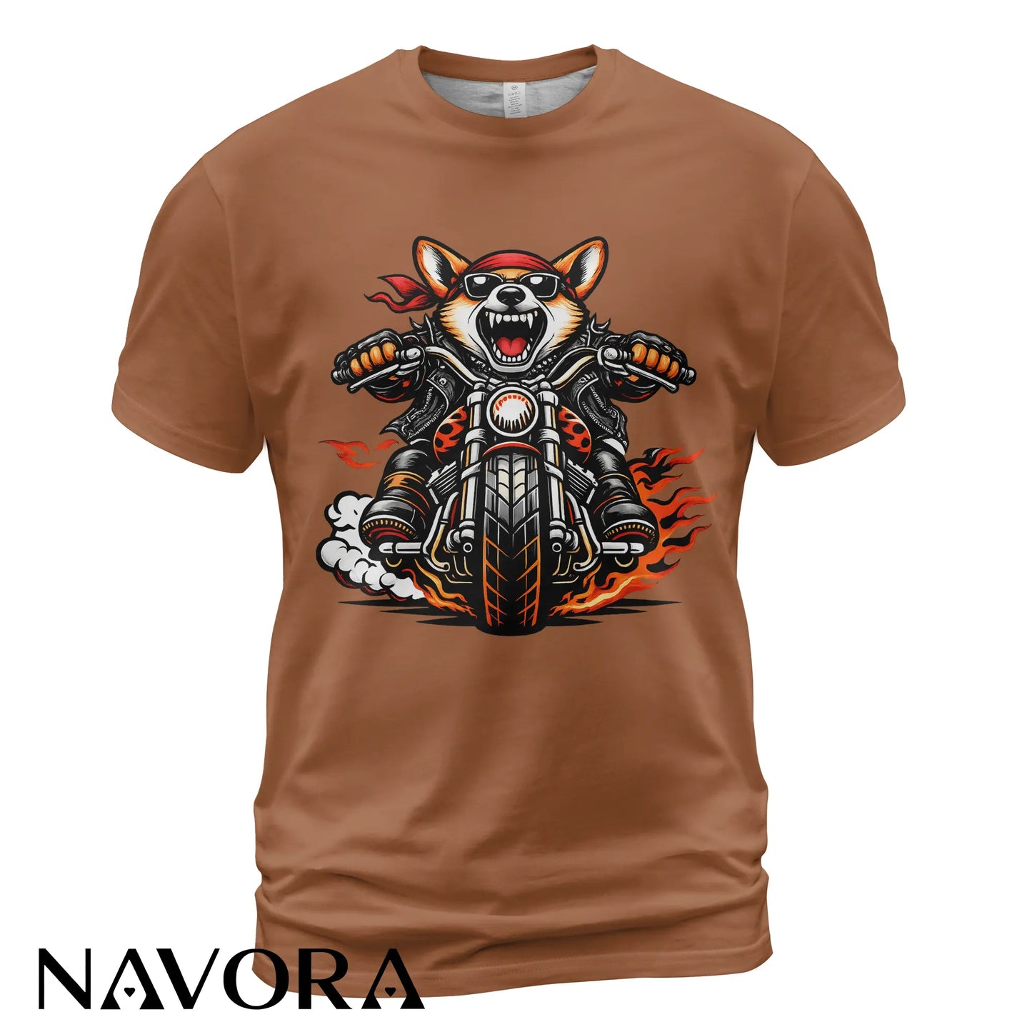 Corgi T-Shirt Biker Edition – Fierce Motorcycle Dog Graphic Tee for Riders & Corgi Lovers Navora Official