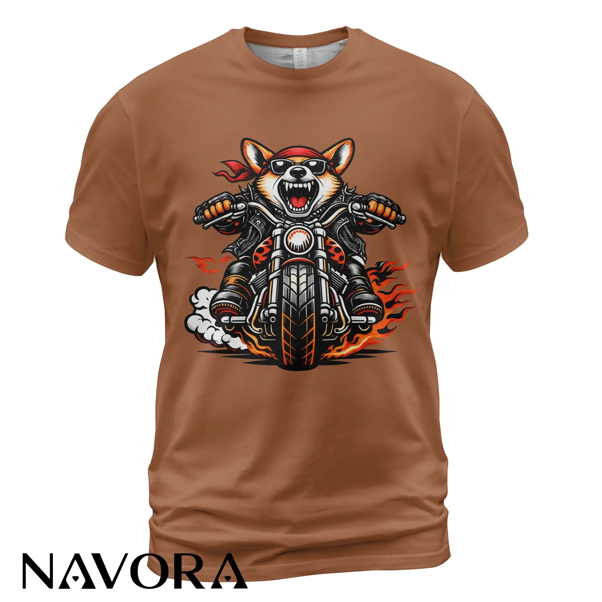 Corgi T-Shirt Biker Edition – Fierce Motorcycle Dog Graphic Tee for Riders & Corgi Lovers Navora Official