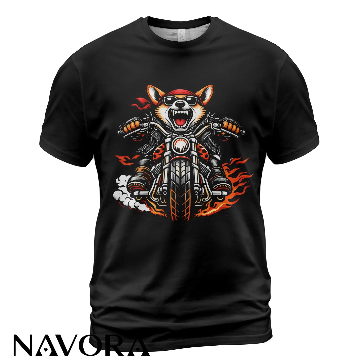 Corgi T-Shirt Biker Edition – Fierce Motorcycle Dog Graphic Tee for Riders & Corgi Lovers Navora Official