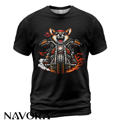 Corgi T-Shirt Biker Edition – Fierce Motorcycle Dog Graphic Tee for Riders & Corgi Lovers Navora Official