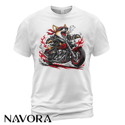 Corgi T-Shirt Biker Style – Funny Motorcycle Dog Graphic Tee for Riders & Dog Lovers Navora Official