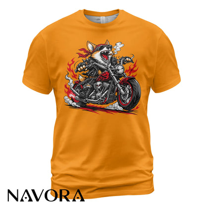 Corgi T-Shirt Biker Style – Funny Motorcycle Dog Graphic Tee for Riders & Dog Lovers Navora Official