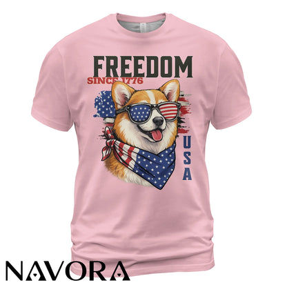 Corgi T-Shirt Freedom Since 1776 – 4th of July Independence Day Shirt