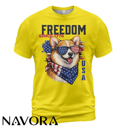 Corgi T-Shirt Freedom Since 1776 – 4th of July Independence Day Shirt