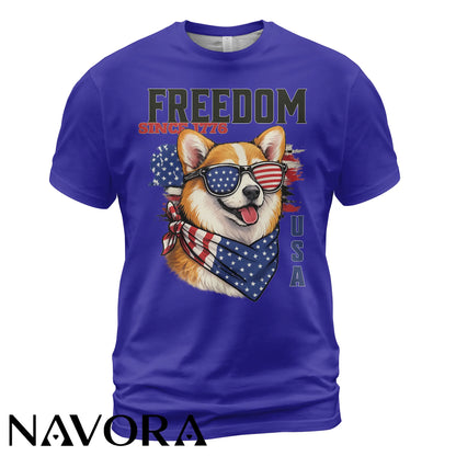 Corgi T-Shirt Freedom Since 1776 – 4th of July Independence Day Shirt
