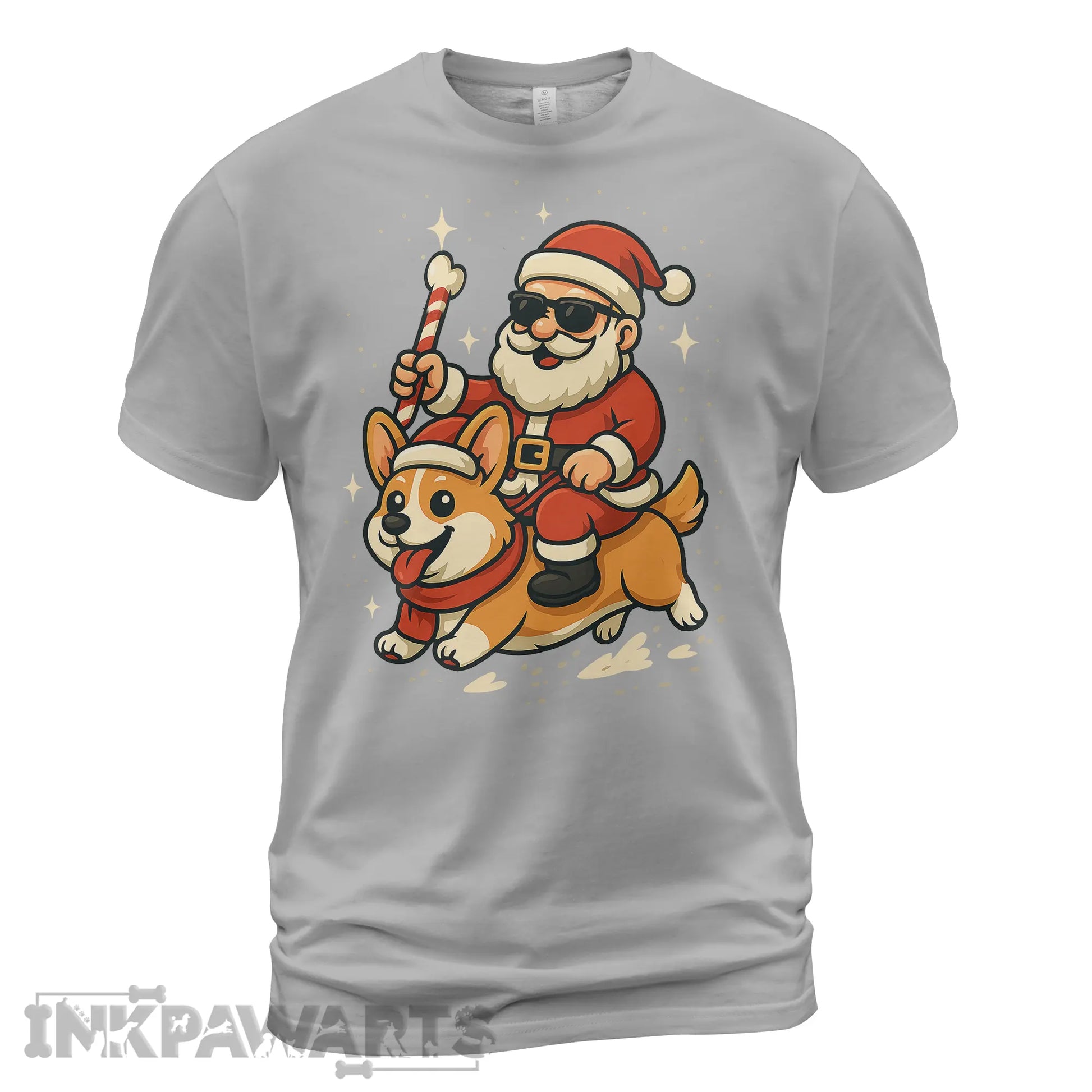 Corgi T-Shirt Funny Christmas Santa Dog Tee for Holiday Cheer