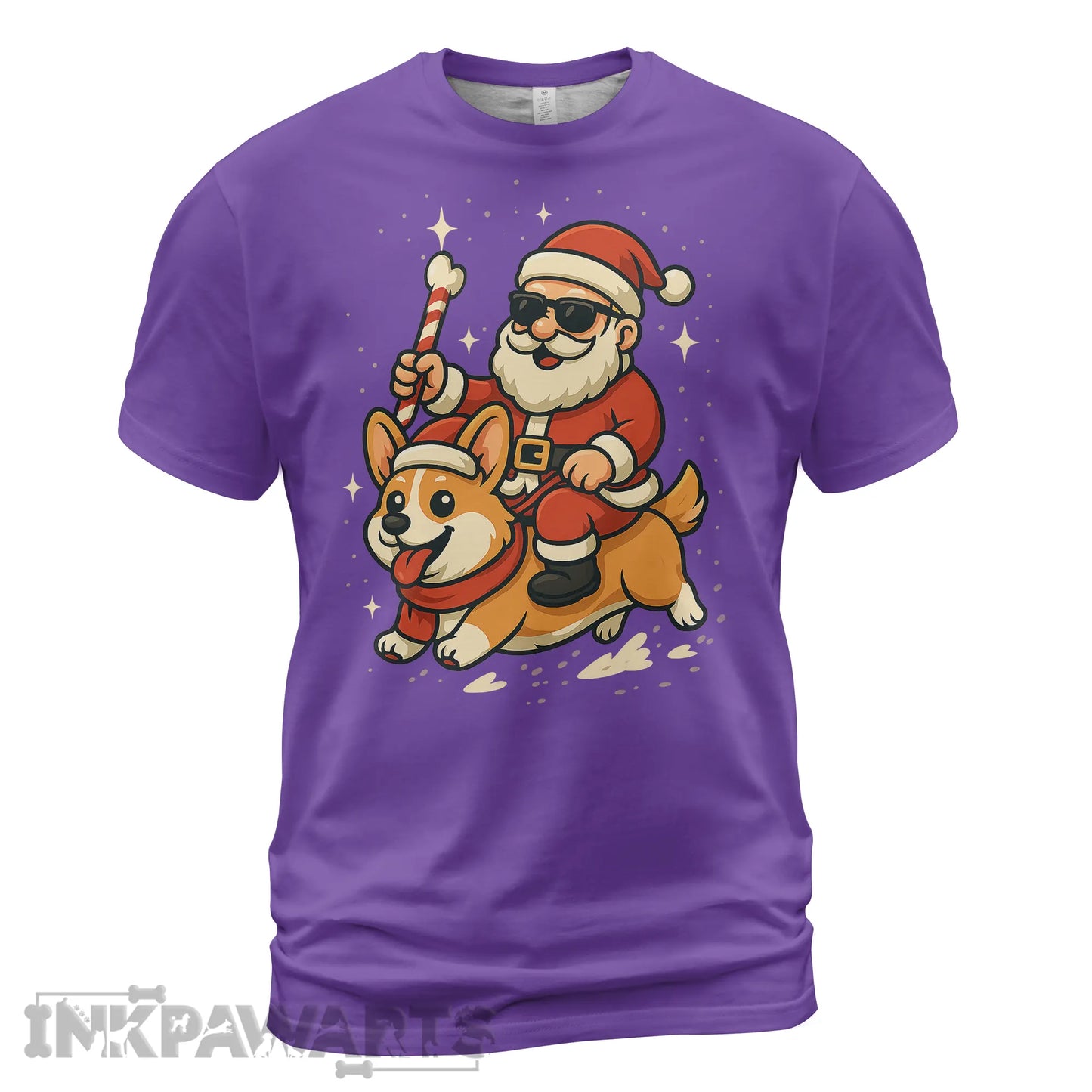 Corgi T-Shirt Funny Christmas Santa Dog Tee for Holiday Cheer