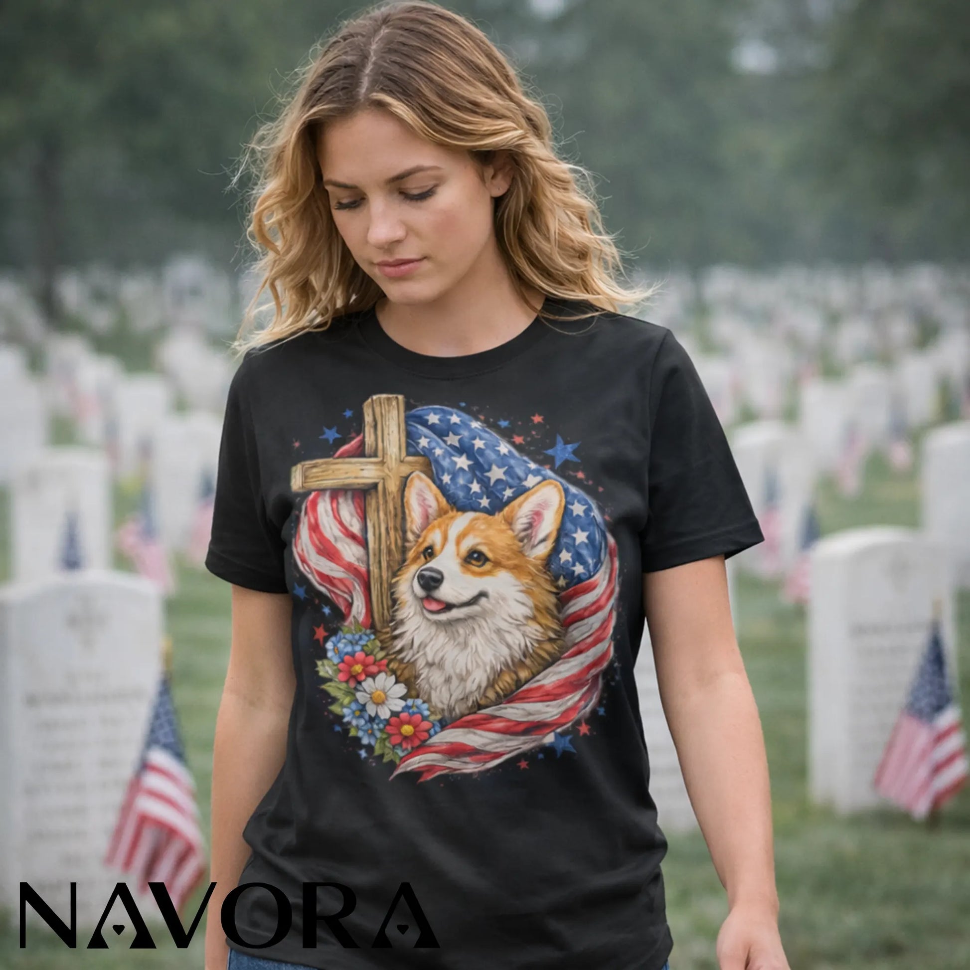 Corgi T-Shirt Patriotic Faith Design – 4th of July Independence Day Shirt