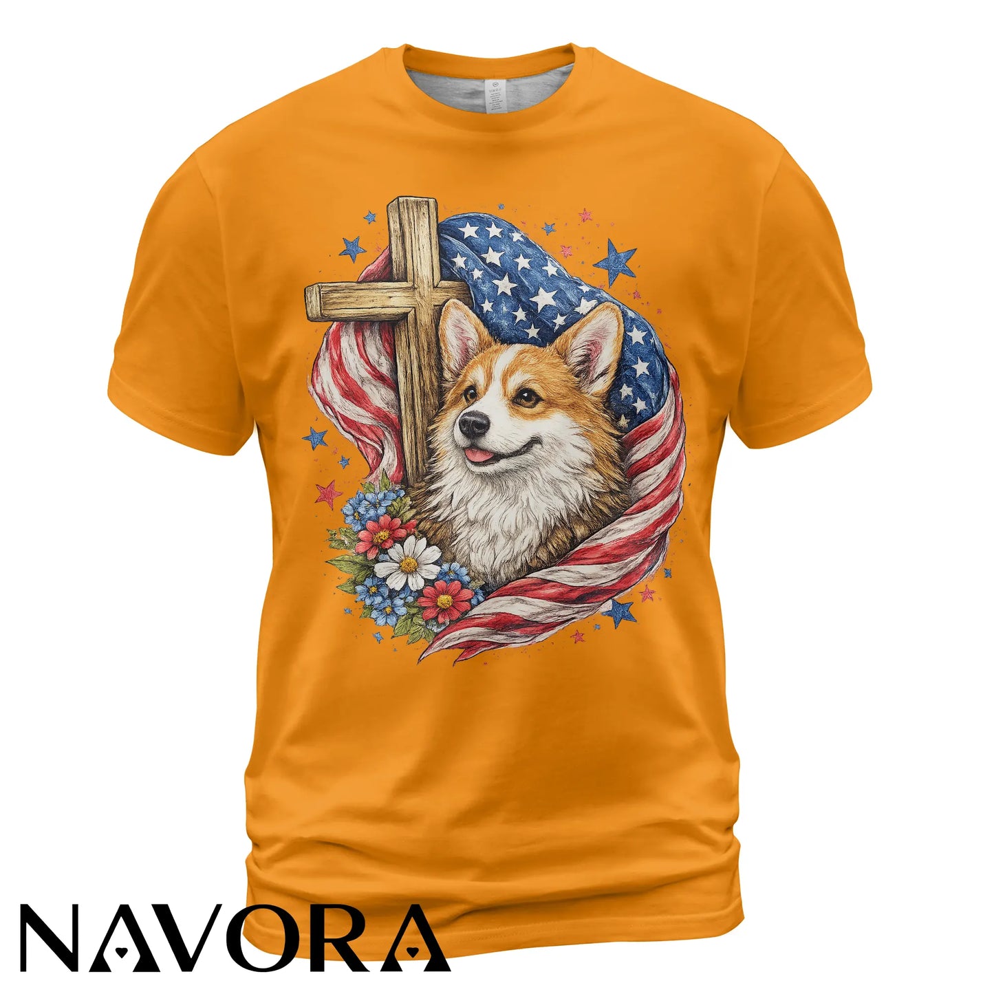 Corgi T-Shirt Patriotic Faith Design – 4th of July Independence Day Shirt