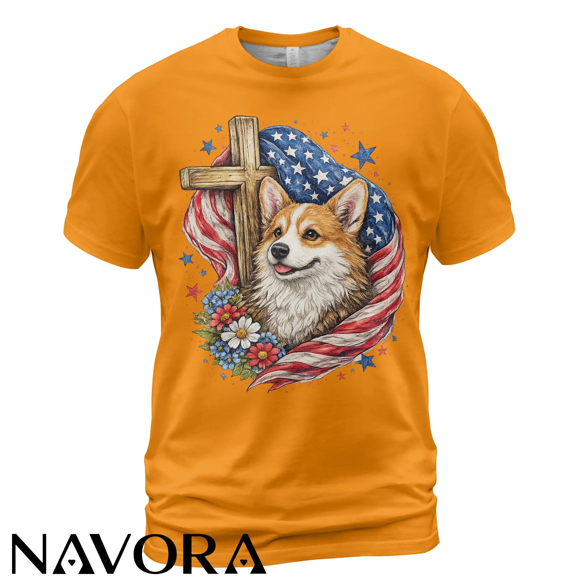 Corgi T-Shirt Patriotic Faith Design – 4th of July Independence Day Shirt