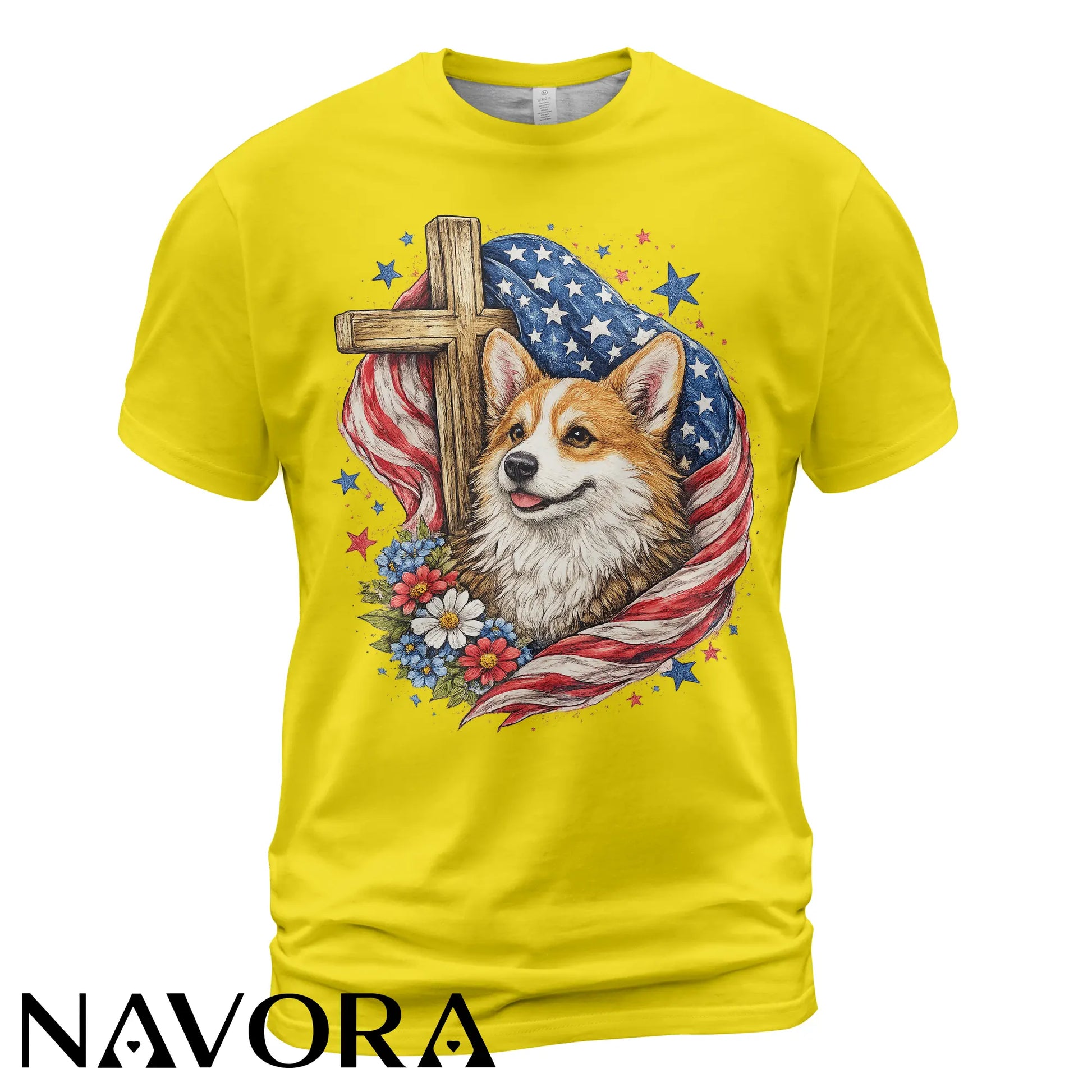 Corgi T-Shirt Patriotic Faith Design – 4th of July Independence Day Shirt
