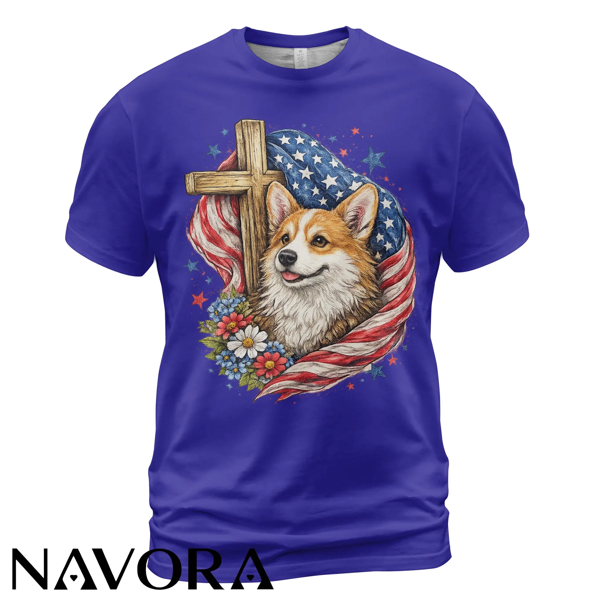 Corgi T-Shirt Patriotic Faith Design – 4th of July Independence Day Shirt
