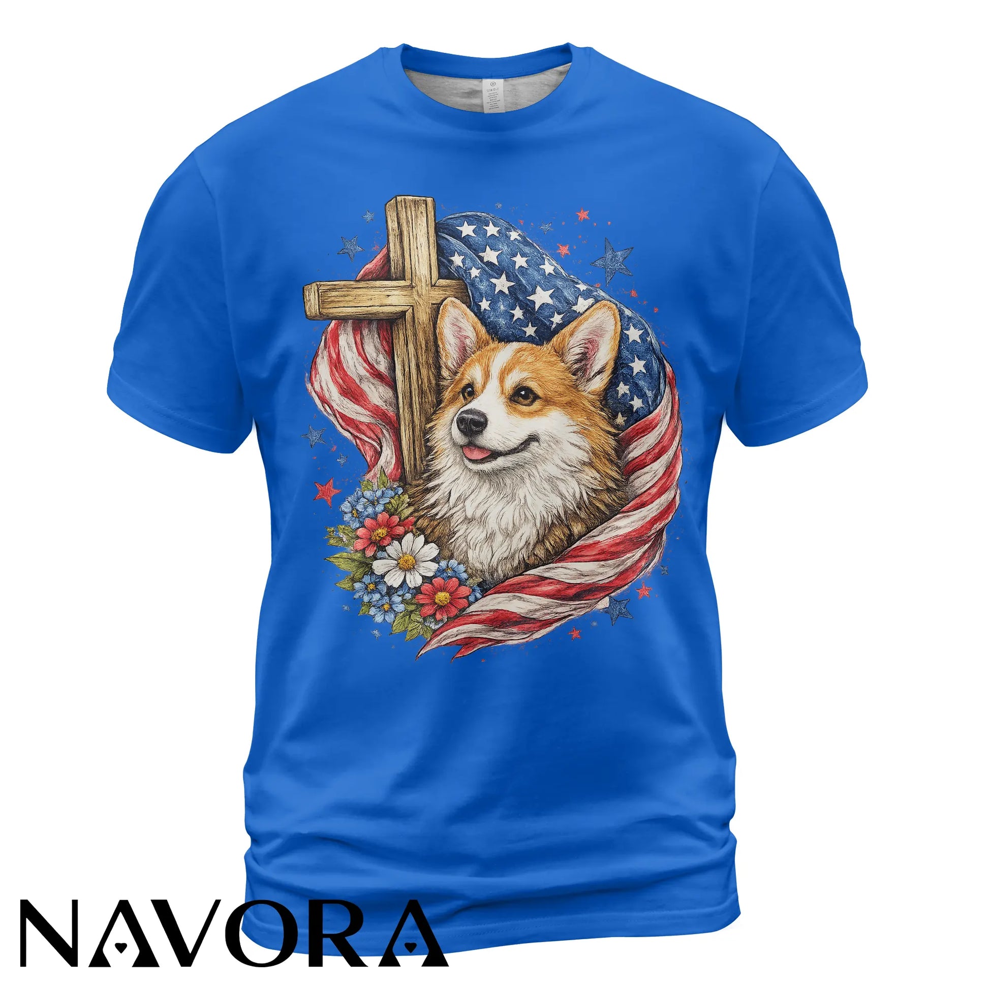Corgi T-Shirt Patriotic Faith Design – 4th of July Independence Day Shirt