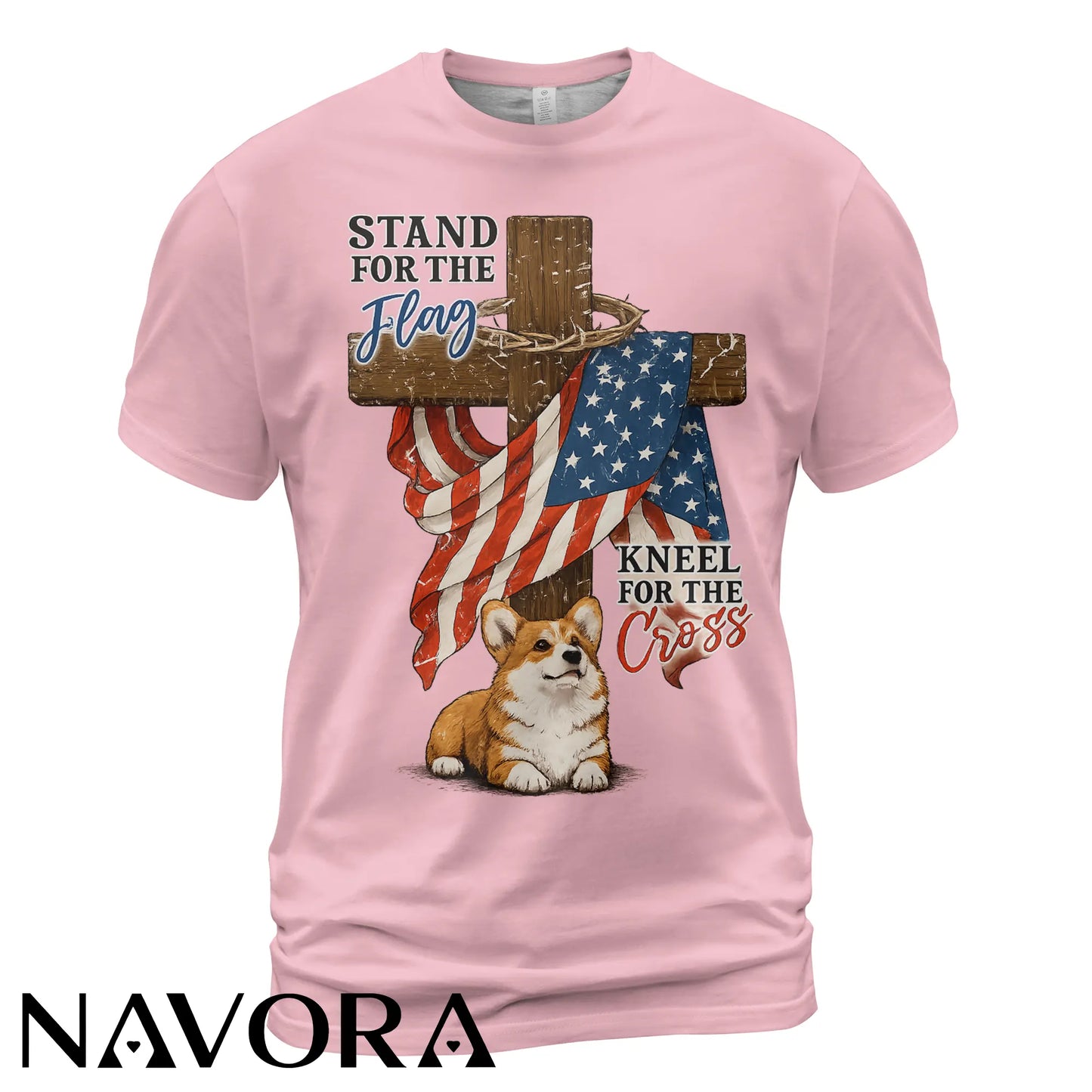 Corgi T-Shirt Stand for the Flag – 4th of July Independence Day Shirt
