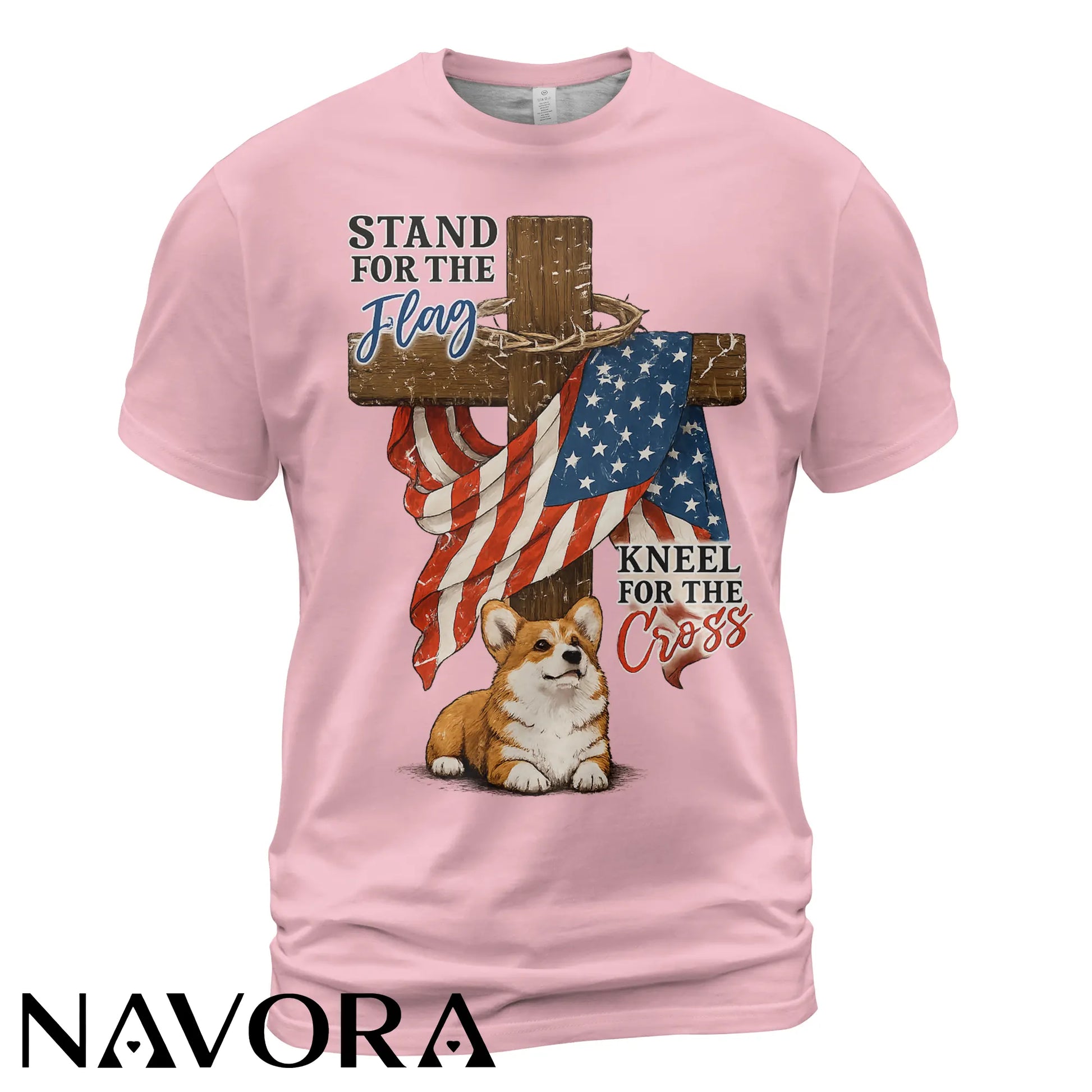 Corgi T-Shirt Stand for the Flag – 4th of July Independence Day Shirt