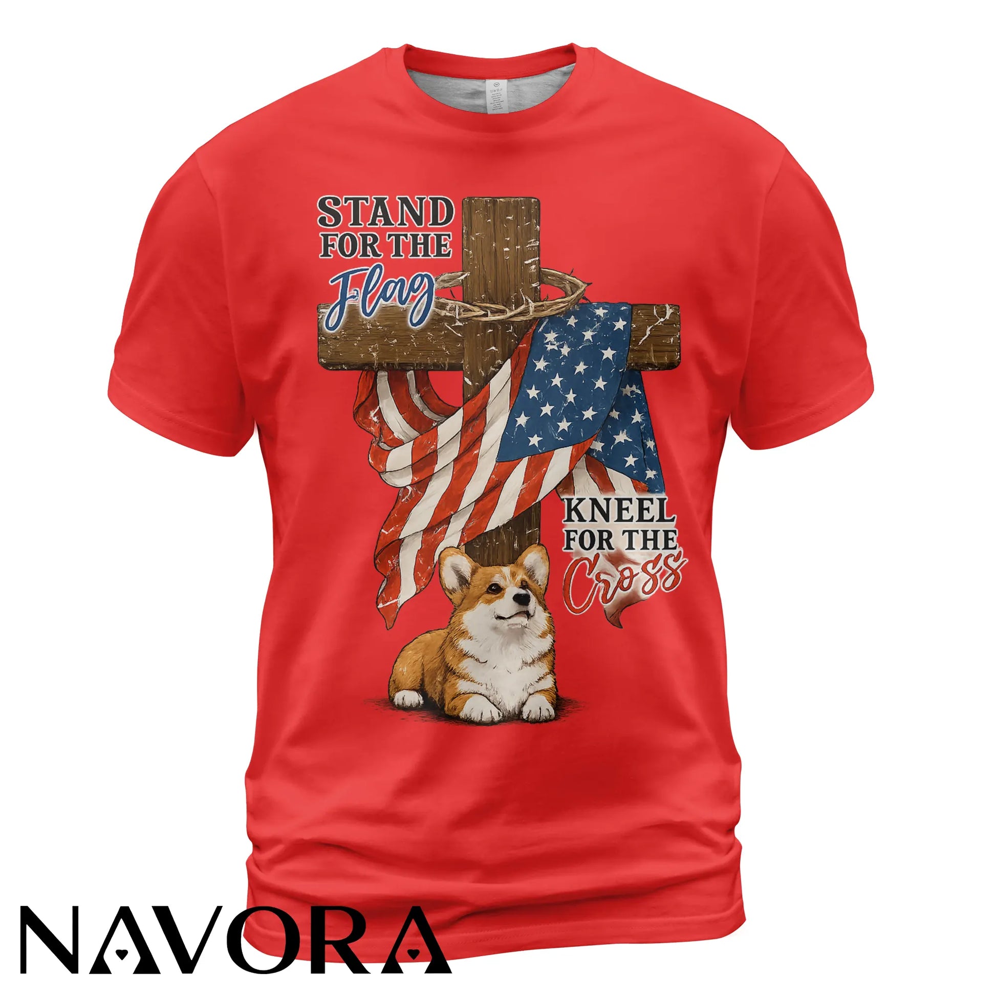 Corgi T-Shirt Stand for the Flag – 4th of July Independence Day Shirt