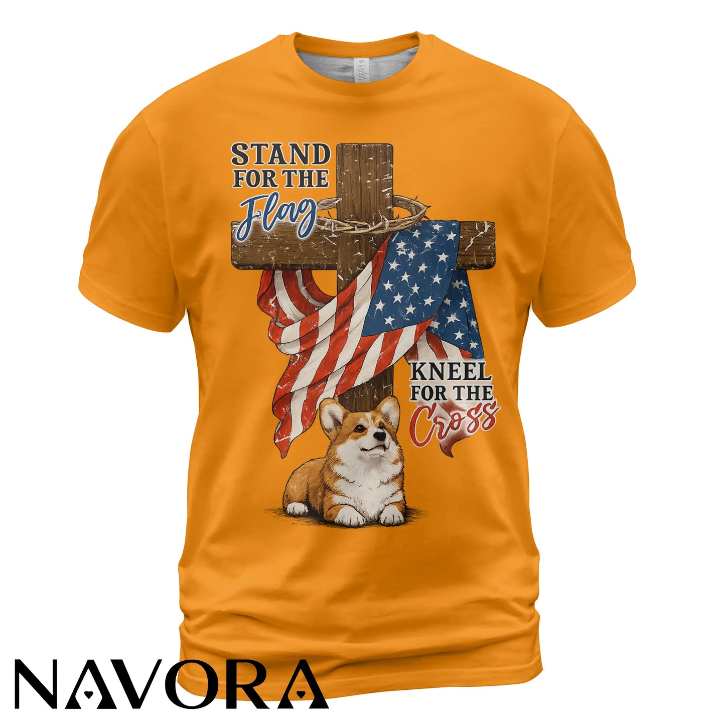 Corgi T-Shirt Stand for the Flag – 4th of July Independence Day Shirt