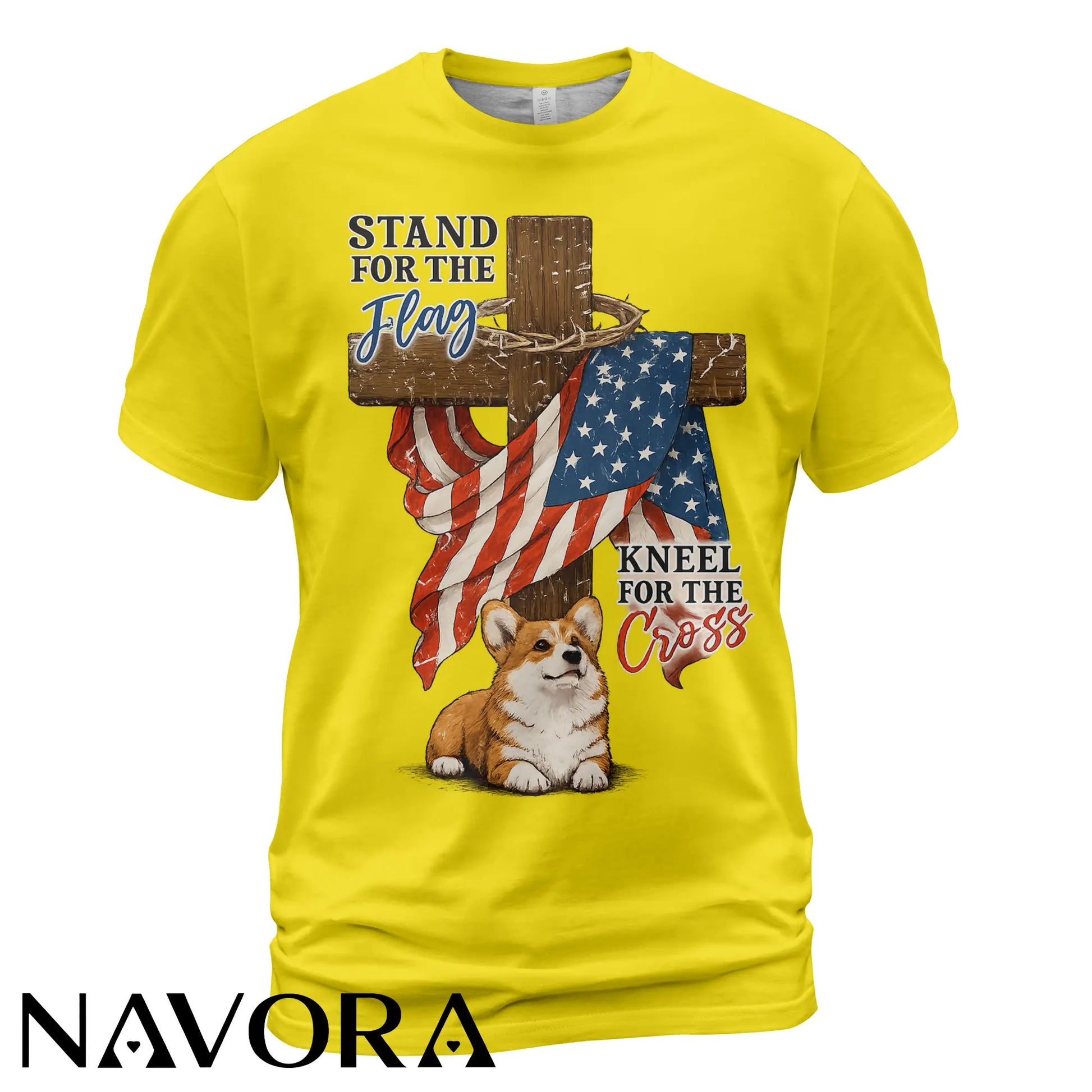 Corgi T-Shirt Stand for the Flag – 4th of July Independence Day Shirt