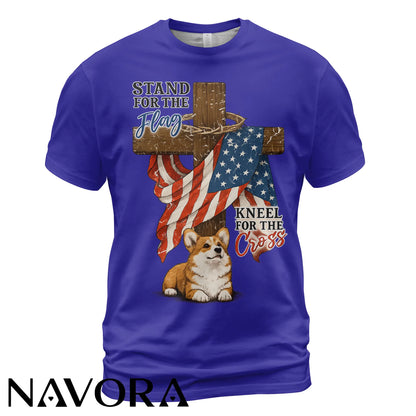 Corgi T-Shirt Stand for the Flag – 4th of July Independence Day Shirt