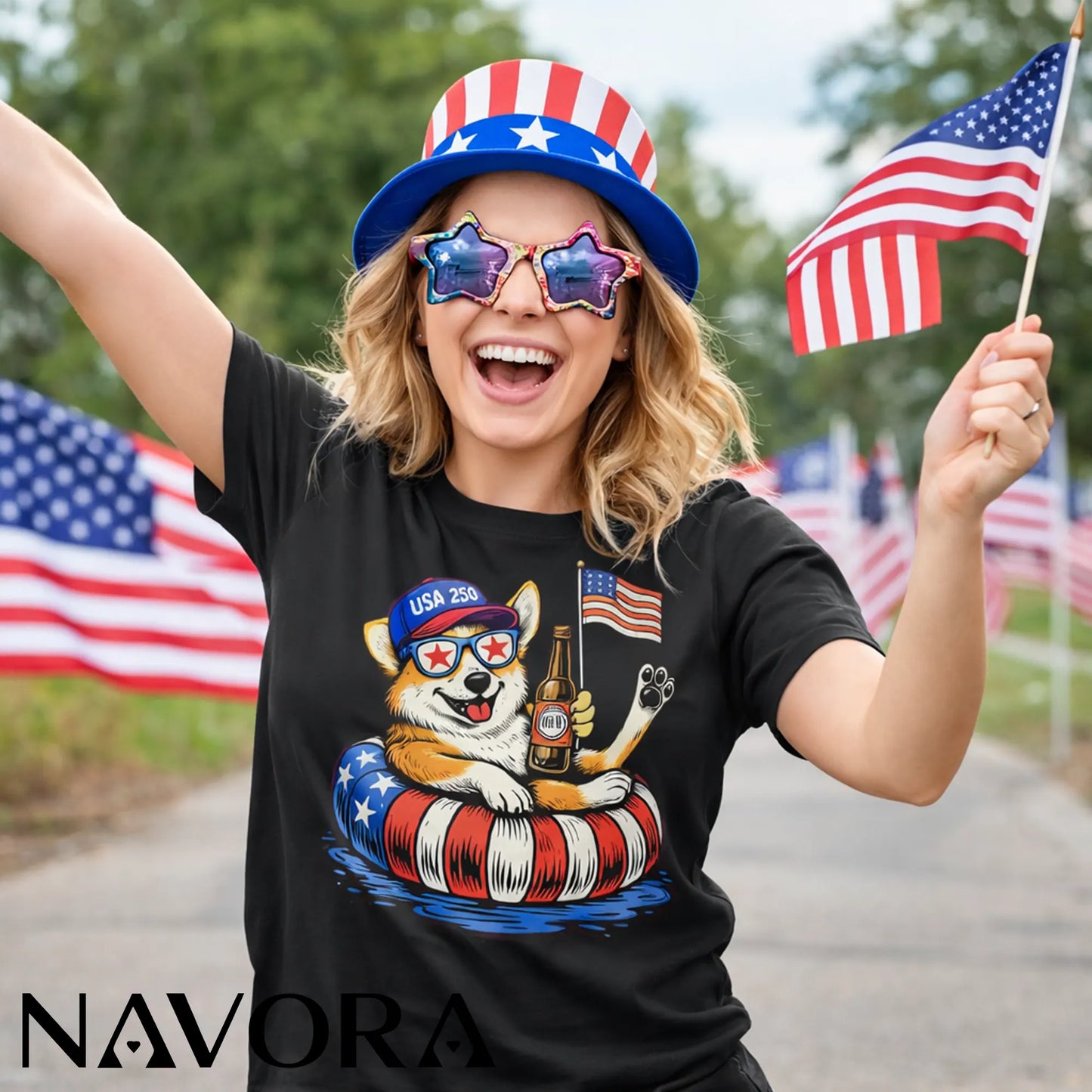 Corgi T-Shirt USA 250 – Funny 4th of July Independence Day Shirt