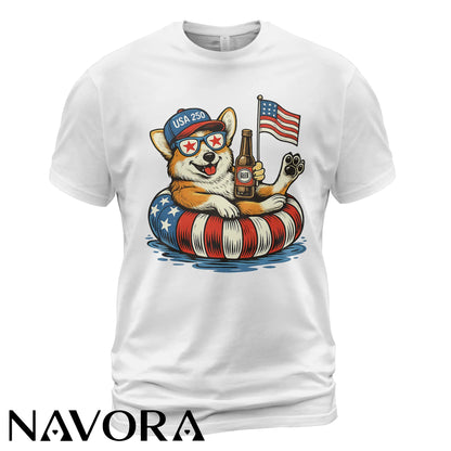 Corgi T-Shirt USA 250 – Funny 4th of July Independence Day Shirt