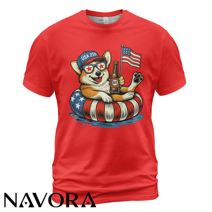 Corgi T-Shirt USA 250 – Funny 4th of July Independence Day Shirt