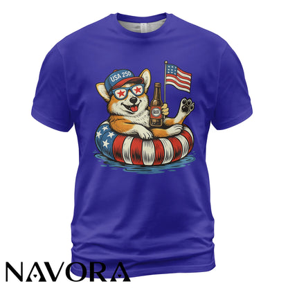 Corgi T-Shirt USA 250 – Funny 4th of July Independence Day Shirt