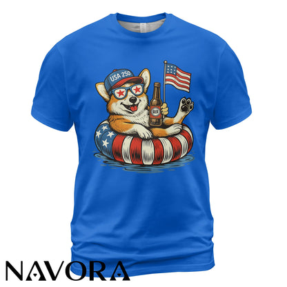 Corgi T-Shirt USA 250 – Funny 4th of July Independence Day Shirt