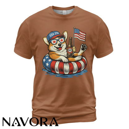 Corgi T-Shirt USA 250 – Funny 4th of July Independence Day Shirt