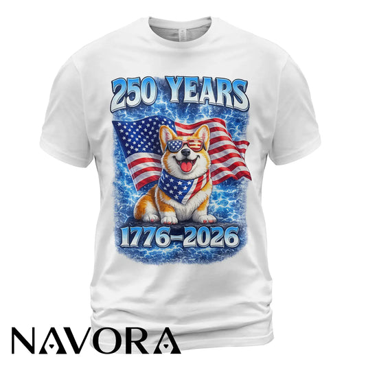 Corgi T-Shirt – 250 Years Independence Day 1776–2026