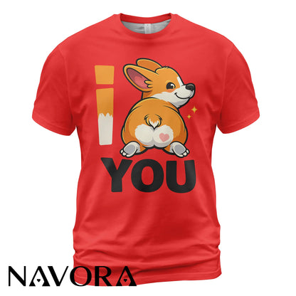 Corgi T-Shirt – Cute “I Love You” Corgi Butt Shirt