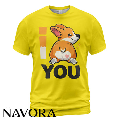 Corgi T-Shirt – Cute “I Love You” Corgi Butt Shirt