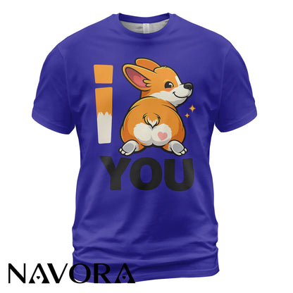 Corgi T-Shirt – Cute “I Love You” Corgi Butt Shirt