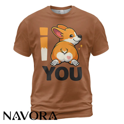Corgi T-Shirt – Cute “I Love You” Corgi Butt Shirt