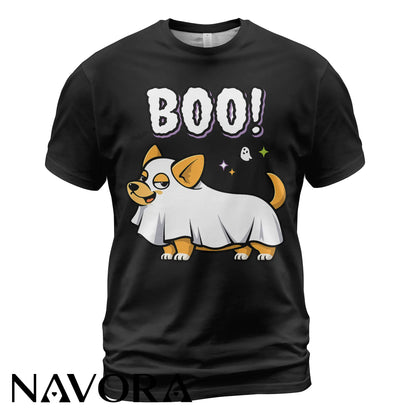 Corgi T-Shirt – Funny Halloween Boo Ghost Corgi Shirt
