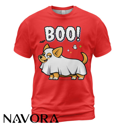 Corgi T-Shirt – Funny Halloween Boo Ghost Corgi Shirt