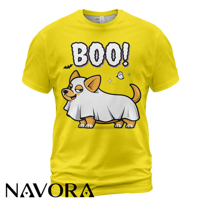 Corgi T-Shirt – Funny Halloween Boo Ghost Corgi Shirt