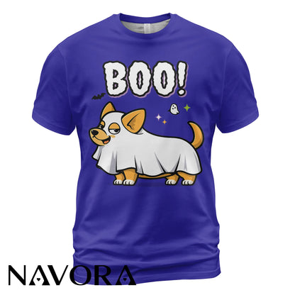 Corgi T-Shirt – Funny Halloween Boo Ghost Corgi Shirt