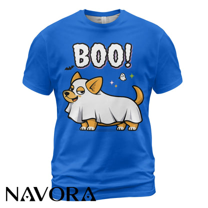 Corgi T-Shirt – Funny Halloween Boo Ghost Corgi Shirt