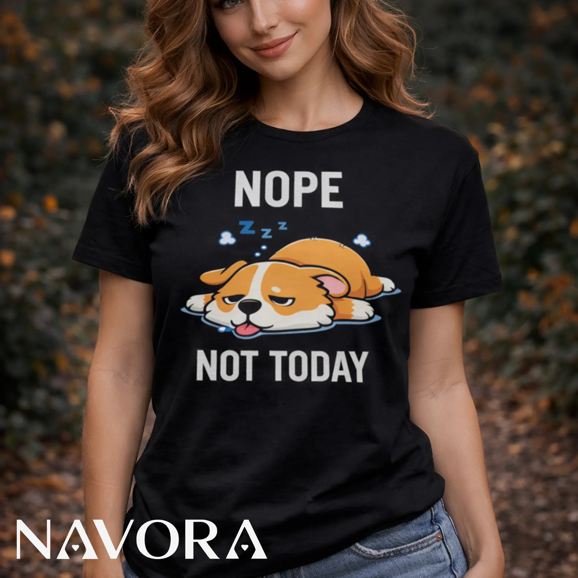 Corgi T-Shirt – Funny “Nope Not Today” Lazy Corgi Shirt
